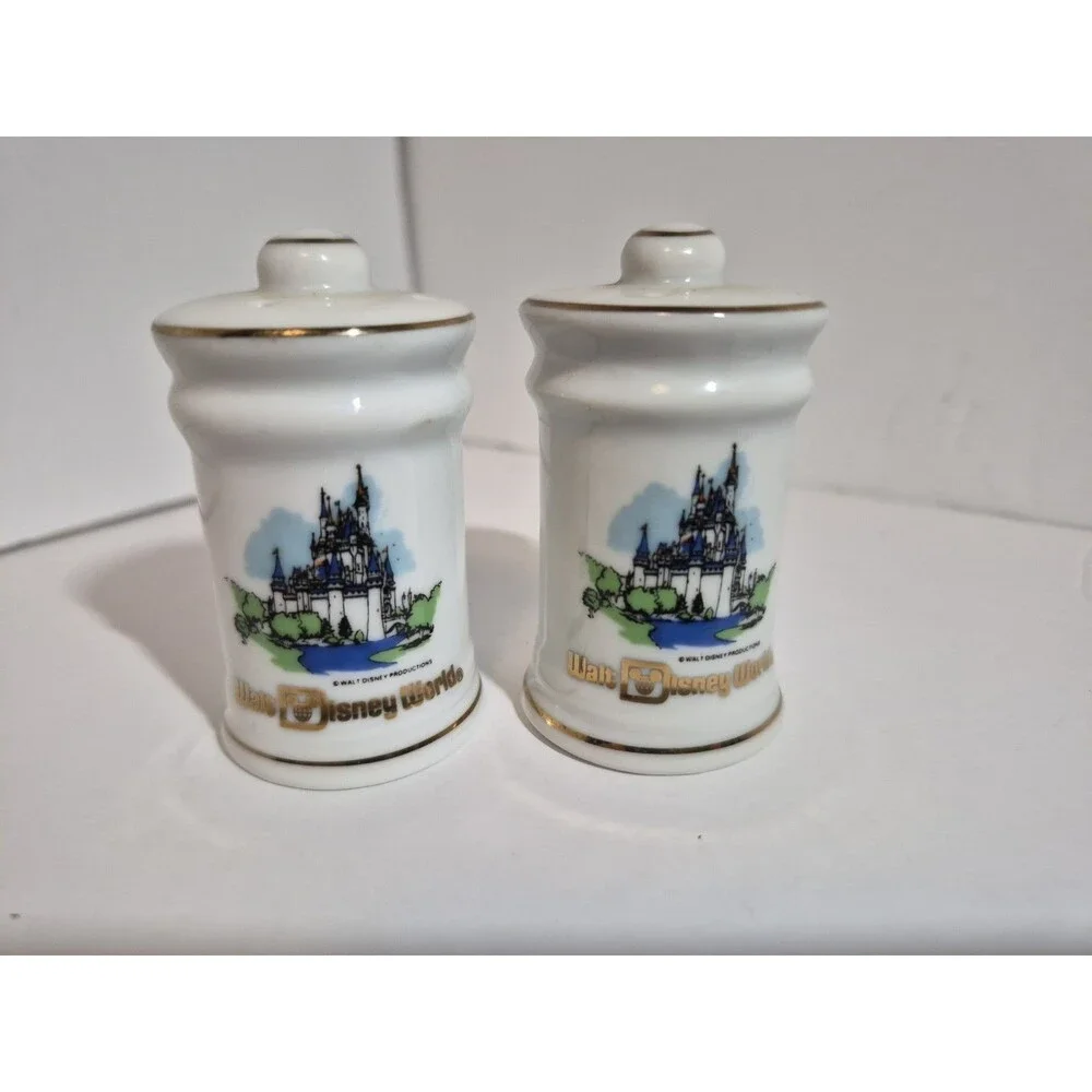 Walt Disney World Cinderella Castle Salt & Pepper Shakers Made In Japan VTG